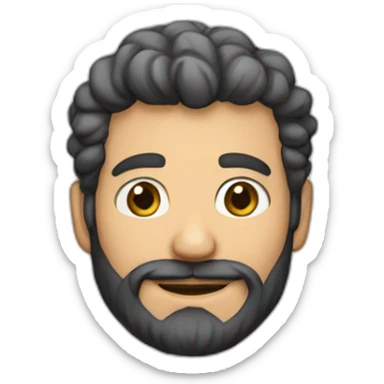 Homem branco careca barbudo feliz sticker