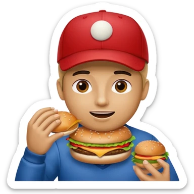 comiendo hamburguesa sticker