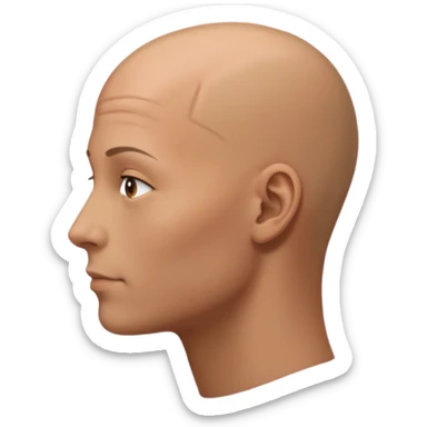 the profiile of a face with no hair, looking completely to the rifht sticker