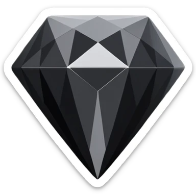 3d diamond shape matte black. diamond shape like on a playing card sticker