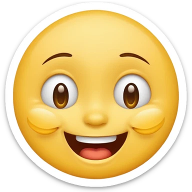 Emoji, yellow round laughing tilted head face with tears of fun sticker