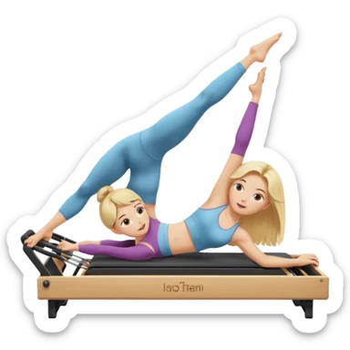 a girl on the reform is doing Pilates sticker