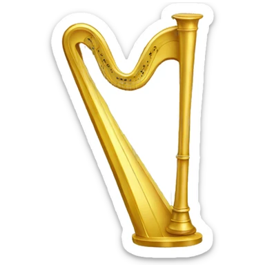 a gold harp sticker