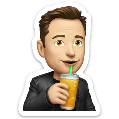 Elon musk drinking soda sticker