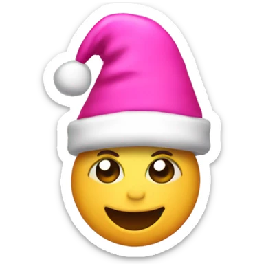 pink santa hat sticker