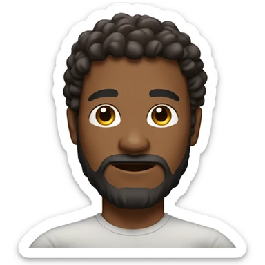 6’5” tall brown skin man with curly hair and black beard with fit strong body sticker