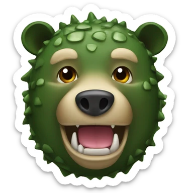 Bear and a crocodile mixed together  sticker