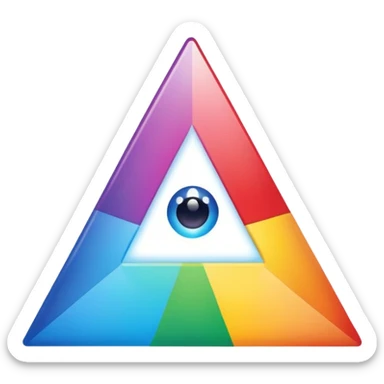 The Illuminati triangle spits out a rainbow sticker