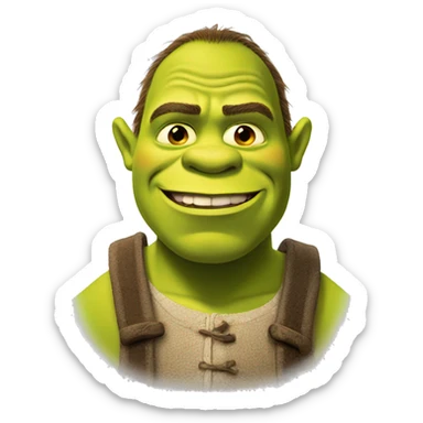 shrek from dreamworks. front view.  sticker