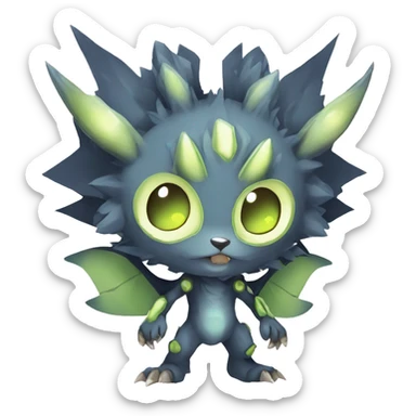 cute cool edgy ethereal alien punk Digimon-Fakemon-animal full body sticker