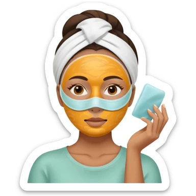 Perempuan lagi selfcare (tapi yang lebih ketutup) fokus di muka sticker