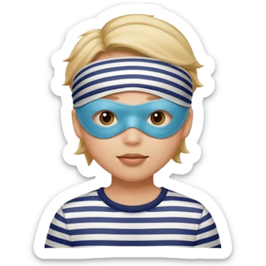 A theif robber emoji,Stripped shirt.eye mask. sticker