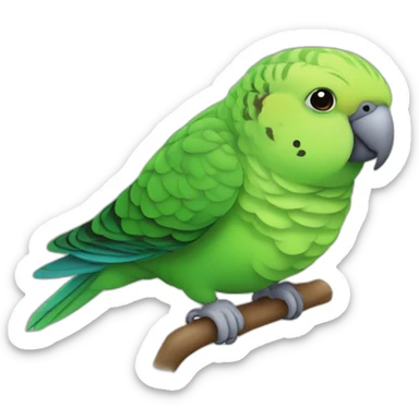 chubby green and striped parakeet sticker