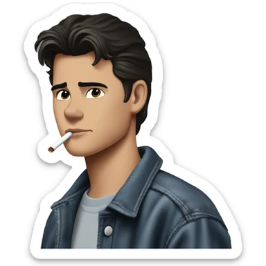 Ponyboy Curtis from the outsiders smoking a cigarette sticker