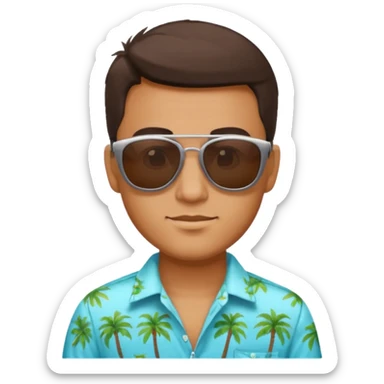 man with sunglasses and summer shirt sticker