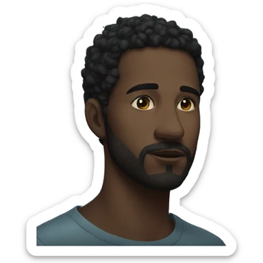 nighttime ocean introspection portrait sticker