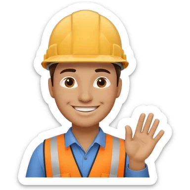 left hand side view engineer wearing a hard hat  sticker