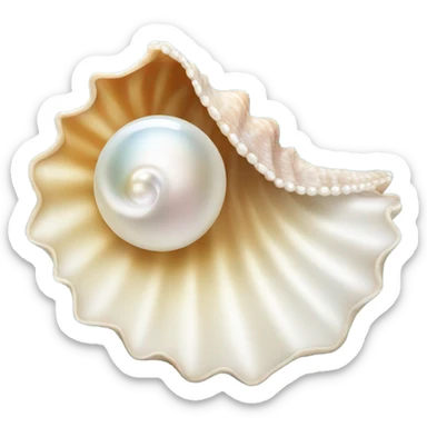 open seashell with a pearl inside  sticker