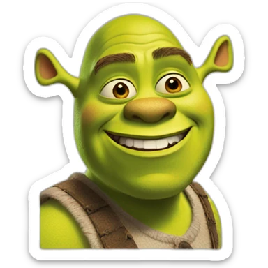 Shrek qui dance du tango avec des yeux normal et des oreille de shrek sticker