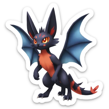 Noivern-Litten-Zorua-Torracat-Fakemon-hybrid full body sticker