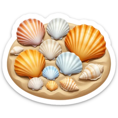 Shells at an ocean/beack  sticker