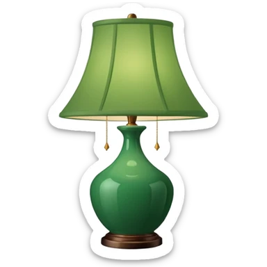 lamp with green lampshade sticker