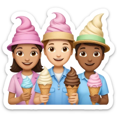 Hat-wearing ice cream vendors sticker