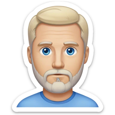 50 year old man light hair stubbled beard blue eyes clean haircut sticker