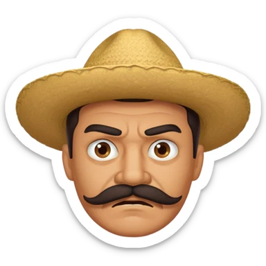 angry mexican with mustache  sticker