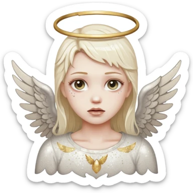 Glitter fallen angel sticker