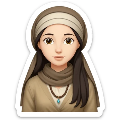 jewish women young ancient Judea, long hair modest head scarf loose sticker