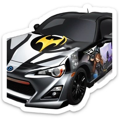 Darth Vader Batman and Batgirl themed Scion FR-S  sticker