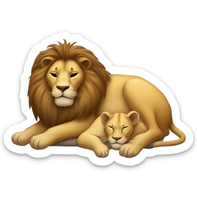 Lion and lioness sleeping sticker