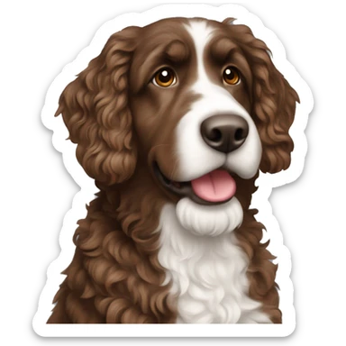 2 brown Aussiedoodles sticker