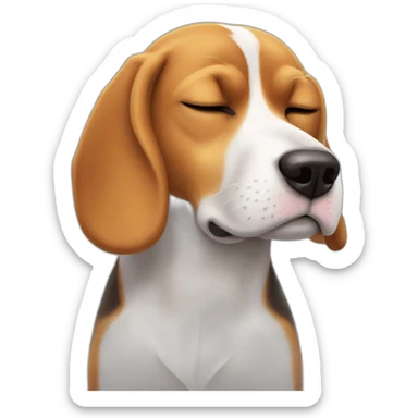 beagle sticking tongue half out while sleeping sticker