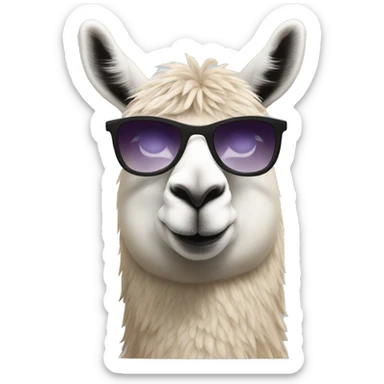 A lama with sunglasses  sticker
