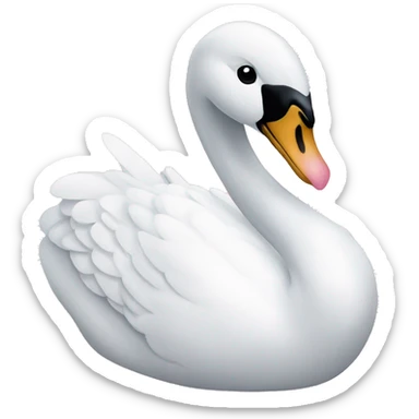 White Swan wearing pink bow sticker