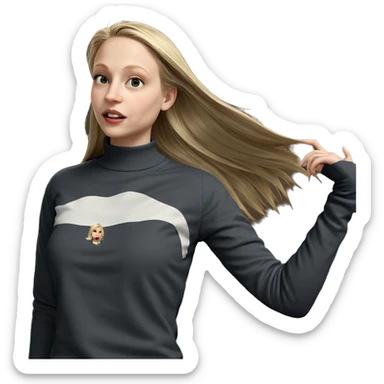 blonde girl in sweater sticker