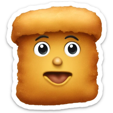 A chicken nugget as a human sticker