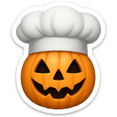halloween emoji with chef hat, remove background sticker