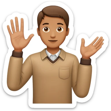 A man who stand his hand sticker