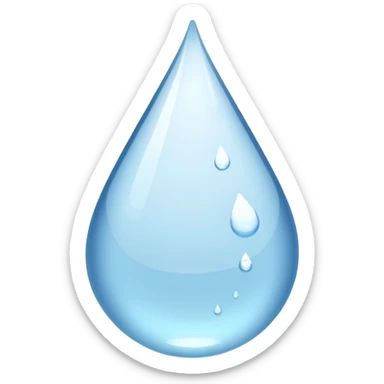 A water droplet emoji representing hydrated state sticker