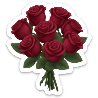 bouquet of burgundy roses  sticker