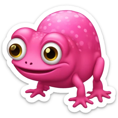 A pink newt at a disco  sticker