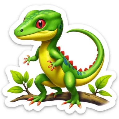 Genesect-Salandit-Gecko-Treecko-Kecleon-Fakémon-Pokémon-hybrid-creature (full body)  sticker