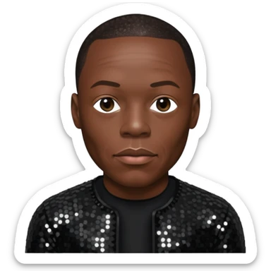 Dr Dre with black sequin outfit sticker