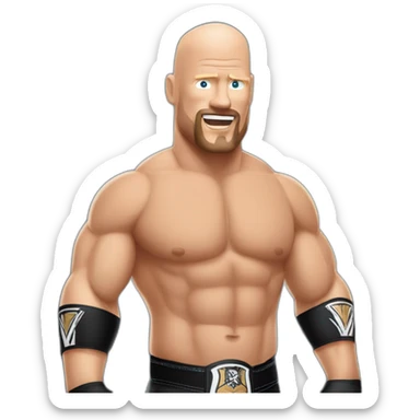 Wwe Steve Austin with steel beer sticker