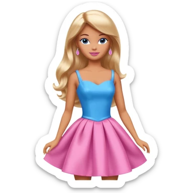 barbie girl different dresses sticker