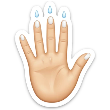 milk dripping directly off palm of hand with 5 fingers sticker