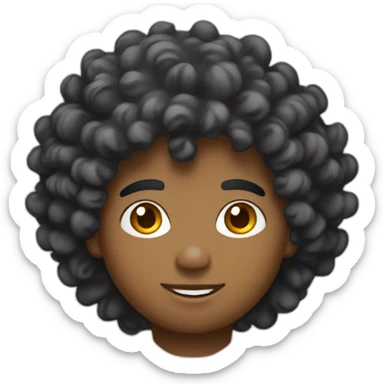 Garçon américain avec cheveux bouclés sticker